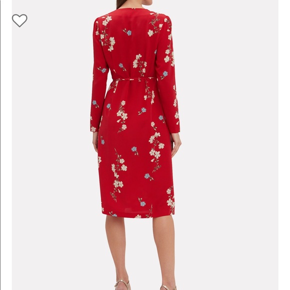 Intermix Ottavia Red Floral Wrap Printed Long Sleeve Dress 0 - Picture 3 of 8